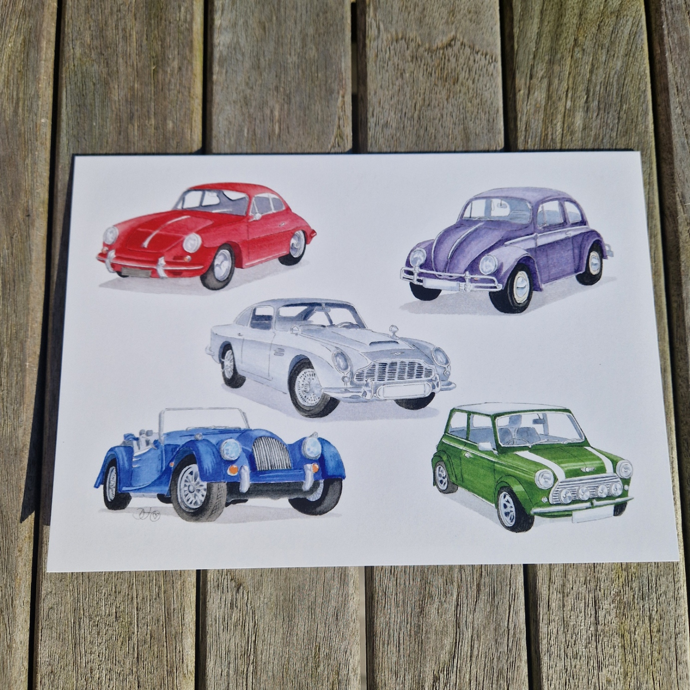 Bunch of Fives Classic Cars Card