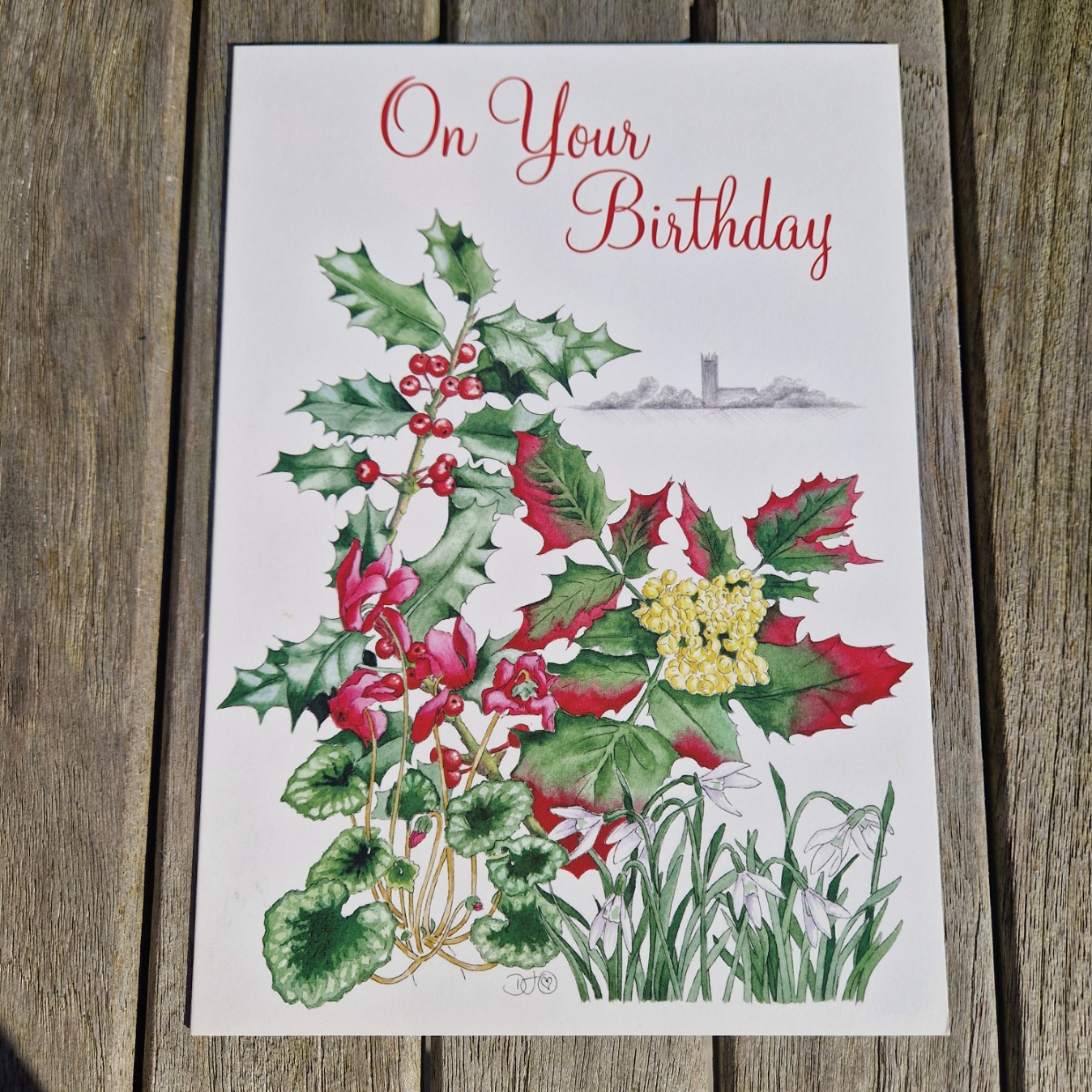 Birthday Wishes Winter Flowers Card