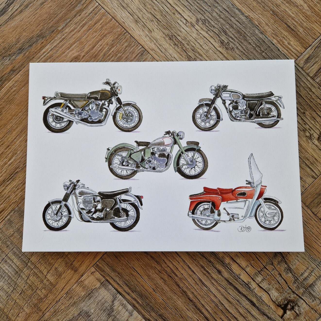 Bunch of Fives Classic Motorbikes Card