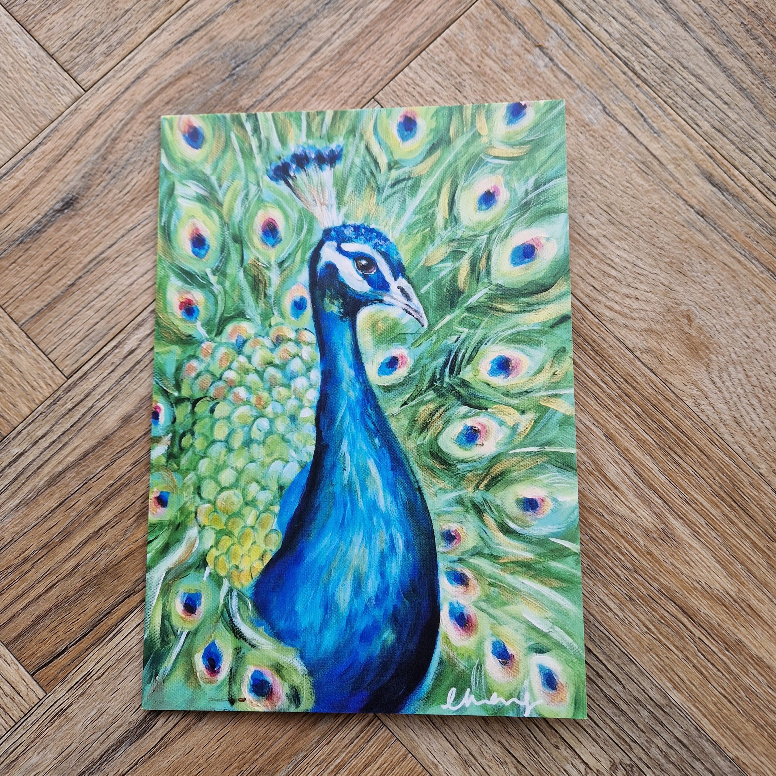 Peacock Blank Greetings Card