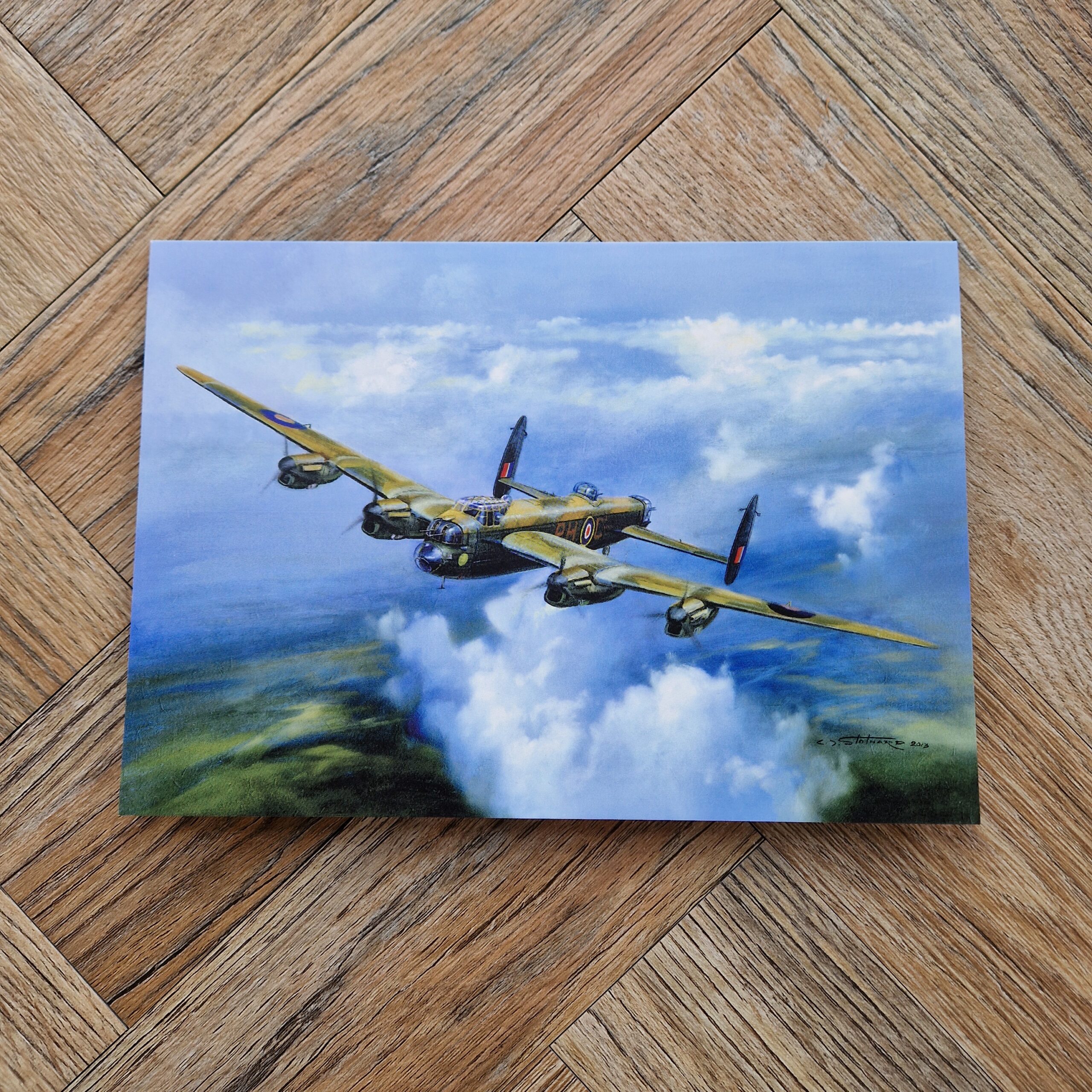 Charlie Two Avro Lancaster Blank Greetings Card