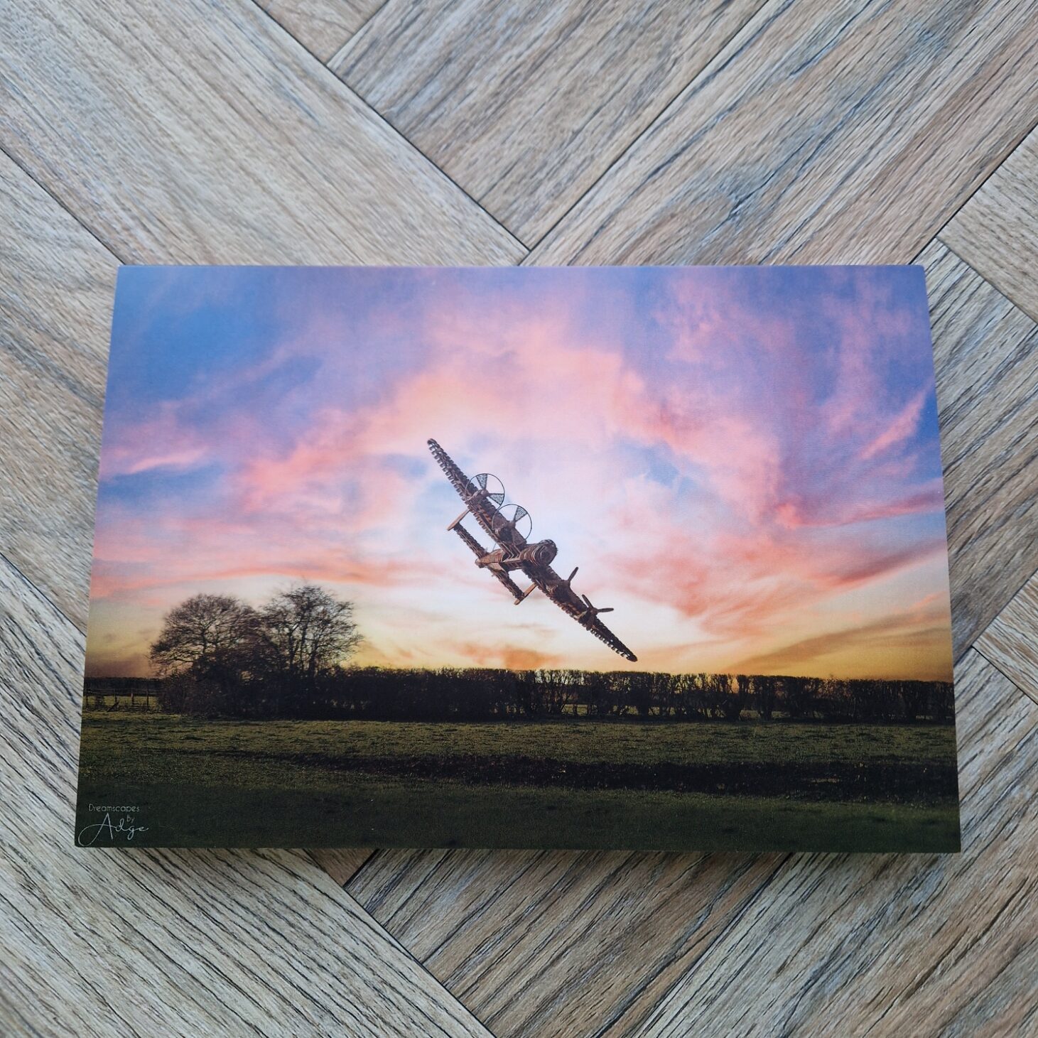 Lancaster Bomber Sculpture 'on Freedom's Wings' Blank Greetings Card