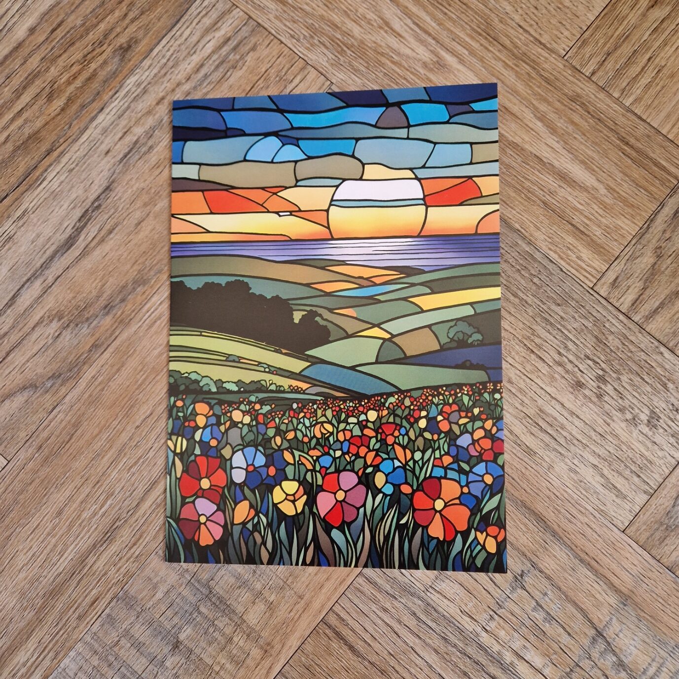 Wildflowers Across Rolling Hills 'Just to Say' Greetings Card