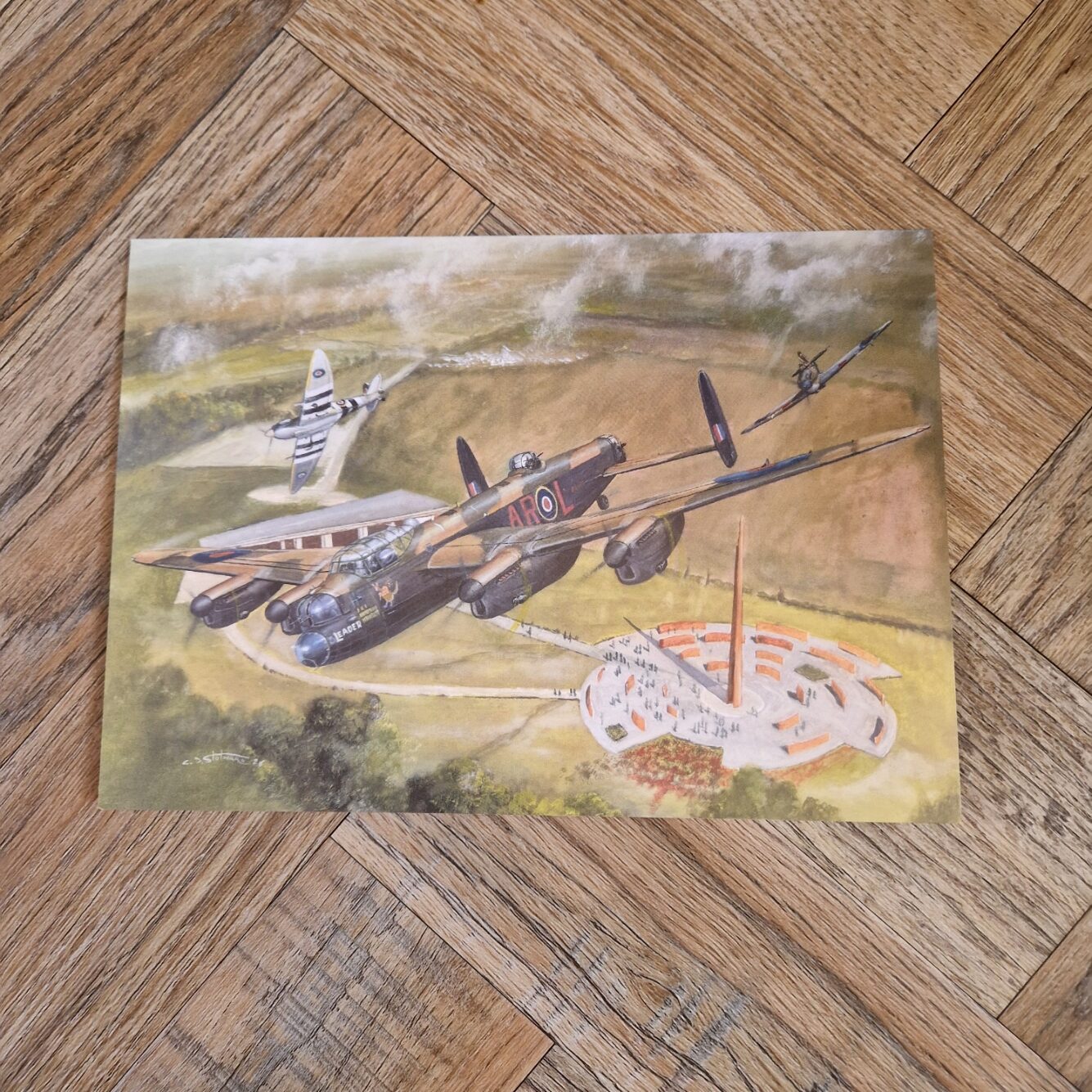 Memorial by Chris Stothard Battle of Britain Memorial Flight Over Bomber Command Memorial, Lincoln Blank Greetings Card